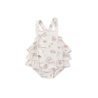 Angel Dear Kid's Ruffle Sunsuit - Wild West Pink