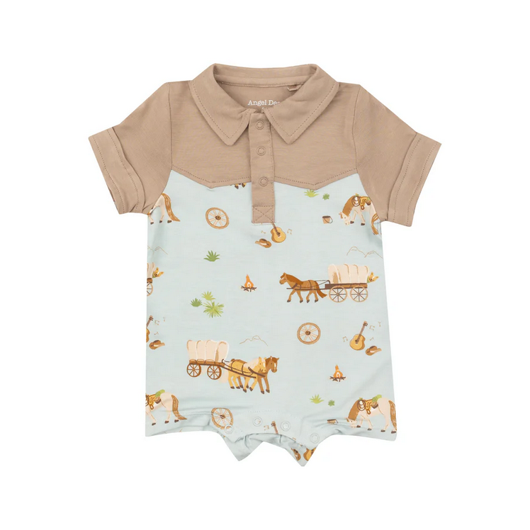 Angel Dear Kid's Cowboy Shortie - Covered Wagon