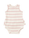 Angel Dear Kid's Rib Ruffle Tank Bubble - Silver Pink + Sugar Swizzle - 0-3M