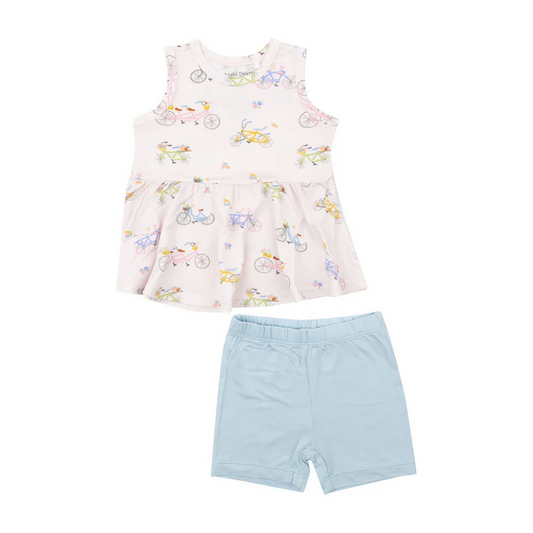 Angel Dear Kid's Peplum Tank Top And Biker Short