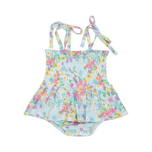 Angel Dear Kid's Smocked Bubble W/ Skirt - Little Buttercup Floral