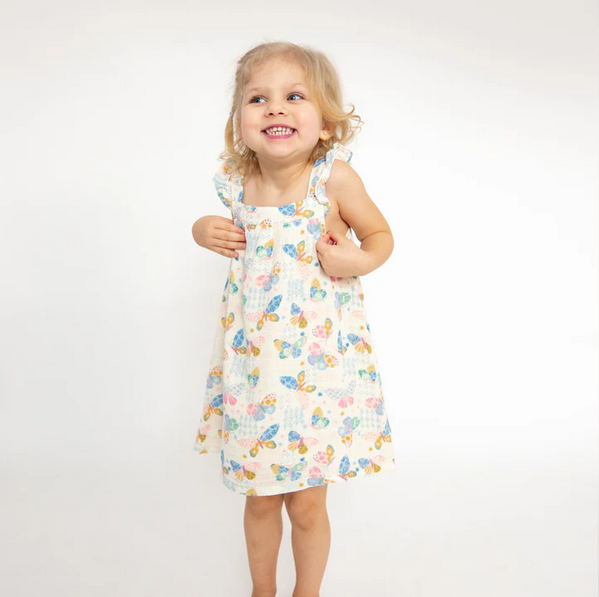 Angel Dear Kid's Sundress & Diaper Cover - Butterfly Patch