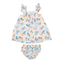 Angel Dear Kid's Sundress & Diaper Cover - Butterfly Patch