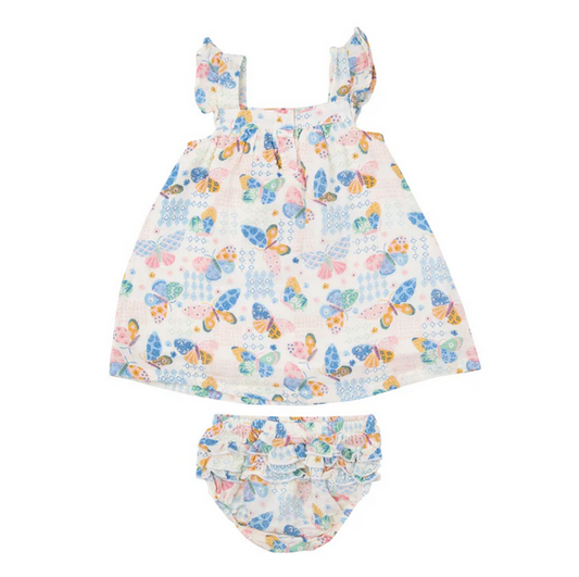 Angel Dear Kid's Sundress & Diaper Cover - Butterfly Patch