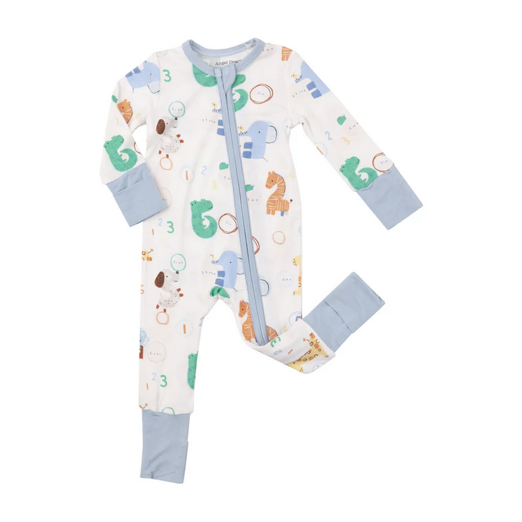 Angel Dear Kid's 2 Way Zipper Romper - Animal Numbers