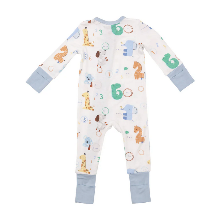 Angel Dear Kid's 2 Way Zipper Romper - Animal Numbers