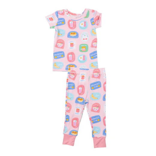 Angel Dear Kid's Loungewear Set - Breakfast Club Patches Pink