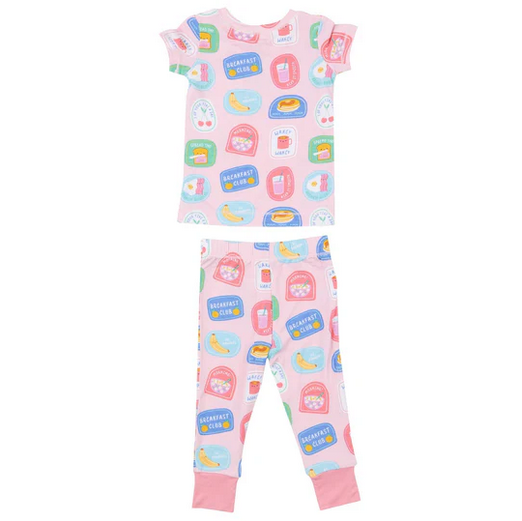 Angel Dear Kid's Loungewear Set - Breakfast Club Patches Pink