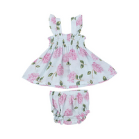 Angel Dear Kid's Ruffle Strap Smocked Top And Diaper Cover