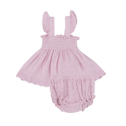 Angel Dear Kid's Ruffle Strap Smocked Top And Diaper Cover