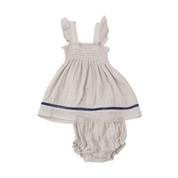 Angel Dear Kid's Ruffle Strap Smocked Top And Diaper Cover