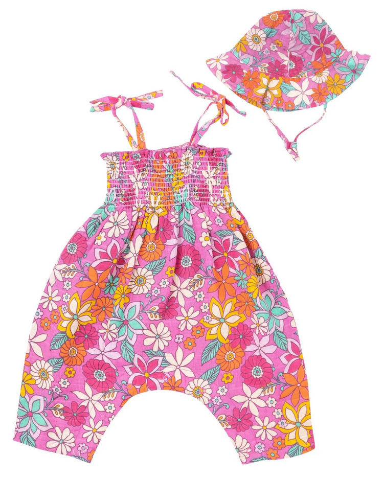 Angel Dear Kid's Tie Strap Smocked Romper