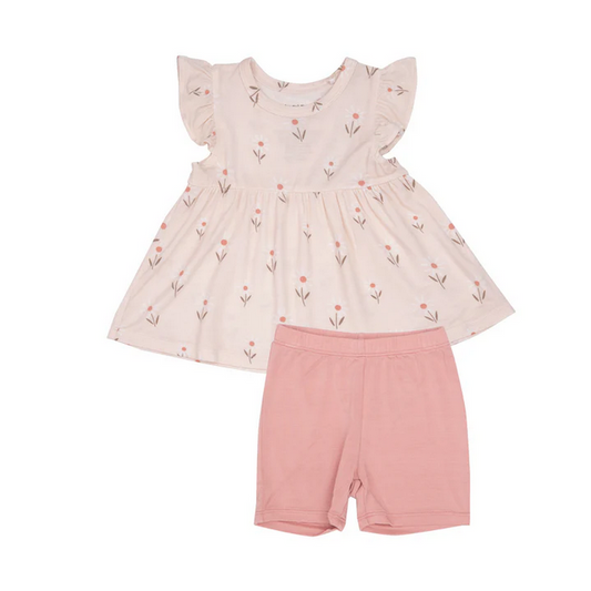 Angel Dear Kid's Ruffle Swing Top & Biker Short - Petite Daisy