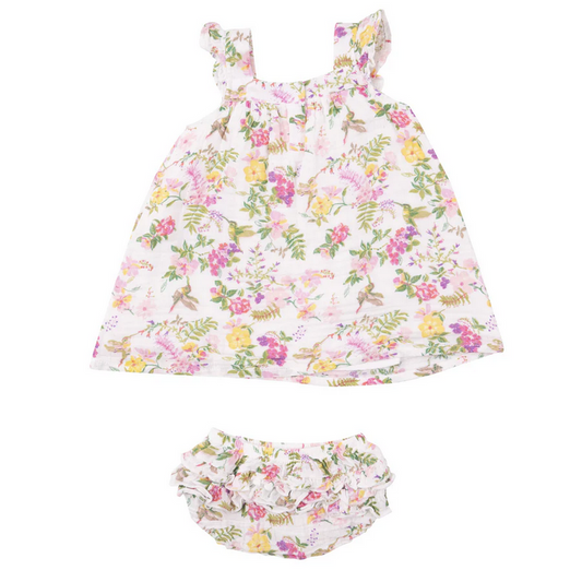 Angel Dear Kid's Sundress & Diaper Cover - Cute Hummingbirds