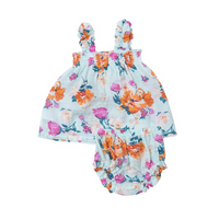 Angel Dear Kid's Ruffly Strap Top + Bloomer Set - Soft Petals Floral