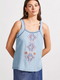 Tribal Women's embroidered flowy cami with side slits