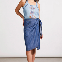 Tribal Women's embroidered flowy cami with side slits