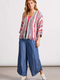 Tribal Women's Fringed Hem Cardigan With Three-Quarter Sleeves