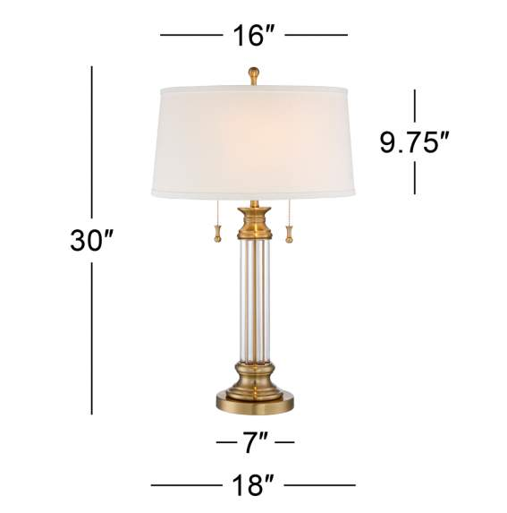 Lamps Plus Vienna Full Spectrum Rolland 30" Brass and Glass Table Lamps Set of 2