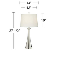 Lamps Plus 360 Lighting Karl Brushed Nickel USB Lamps Set of 2 with Full Range Dimmers