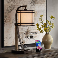 Lamps Plus Franklin Iron Works Gentry 25" Bronze Mission Outlet and USB Desk Lamp