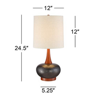 Lamps Plus 360 Lighting Andi 24 1/2" Wood and Ceramic Mid-Century Modern Lamp