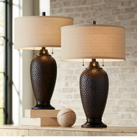 Lamps Plus 360 Lighting Cody 26" Hammered Oiled Bronze Table Lamp Set of 2