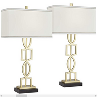 Lamps Plus 360 Lighting Evan 28 1/4" Gold Modern Luxe Table Lamps Set of 2