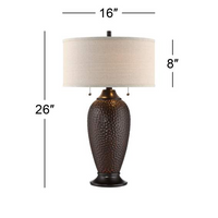 Lamps Plus 360 Lighting Cody 26" Hammered Oiled Bronze Table Lamp Set of 2