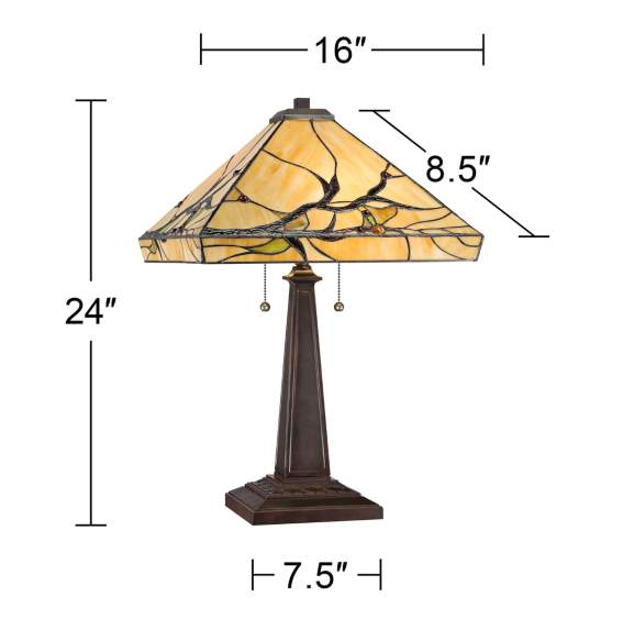 Lamps Plus Robert Louis Tiffany Budding Branch 24" Tiffany-Style Glass Table Lamp