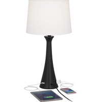 Lamps Plus 360 Lighting Karl 28 1/4" Black Finish Outlet-USB Table Lamps Set of 2