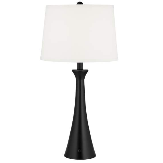 Lamps Plus 360 Lighting Karl 28 1/4" Black Finish Outlet-USB Table Lamps Set of 2