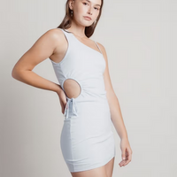 Tobi Women's Cold Looks One Shoulder Bodycon Mini Dress - Light Blue