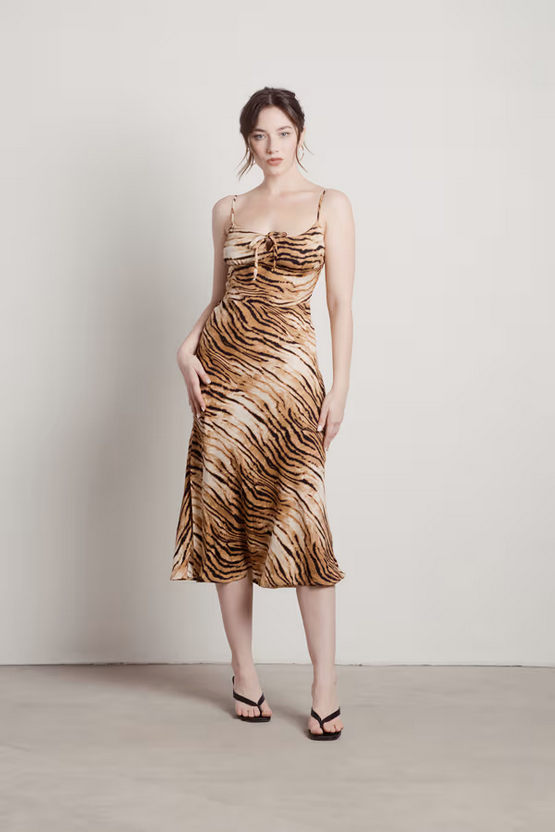 Tobi Women's Rima Tiger Print Cami Midi Dress