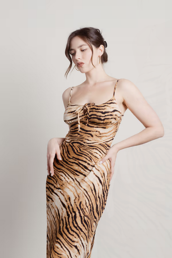 Tobi Women's Rima Tiger Print Cami Midi Dress