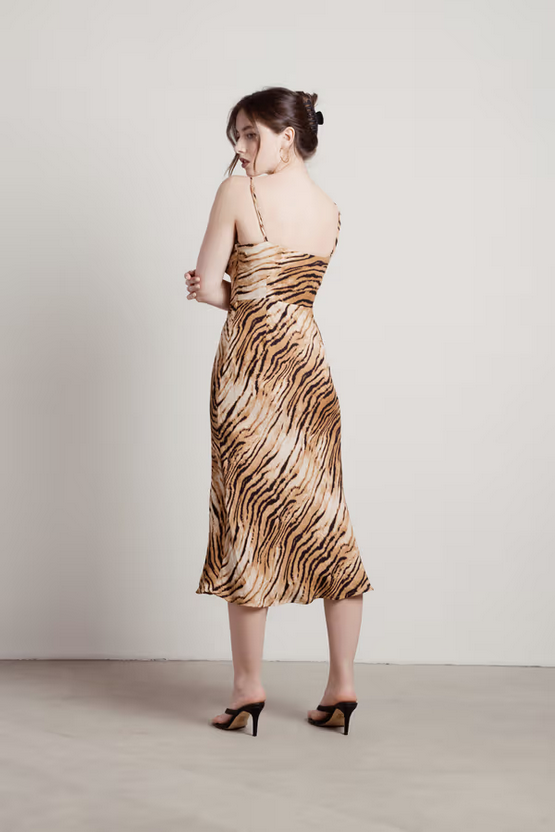 Tobi Women's Rima Tiger Print Cami Midi Dress