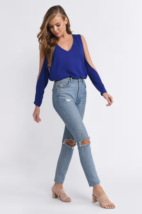 Tobi Women's Maci Cold Shoulder Blouse