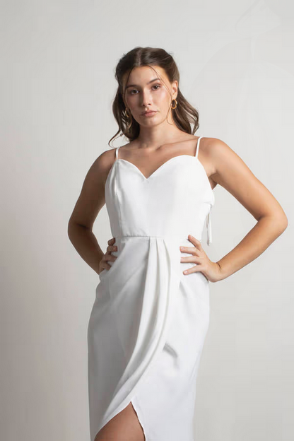 Tobi Women's Cherish This Moment Sweetheart Wrap Midi Dress - Ivory