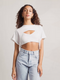 Tobi Women's Cut It Short Crop Top - Off White