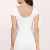 Tobi Women's Barrymore Ribbed Bodycon Mini Dress - Ivory