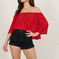 Tobi Women's It's Alright Off The Shoulder Blouse - Red