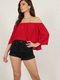 Tobi Women's It's Alright Off The Shoulder Blouse - Red