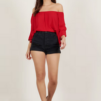 Tobi Women's It's Alright Off The Shoulder Blouse - Red