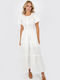 Tobi Women's Salem Button Up Maxi Dress Tiered  - White