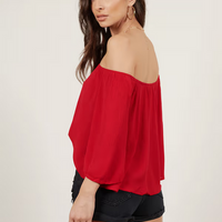 Tobi Women's It's Alright Off The Shoulder Blouse - Red