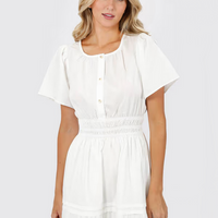 Tobi Women's Salem Button Up Maxi Dress Tiered  - White