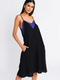 Tobi Women's Subtle And Sweet Cami Slip Midi Dress - Black & Cobalt