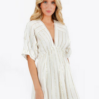 Tobi Women's Amani Sequin Kimono Sleeve Mini Dress - Ivory