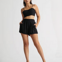 Tobi Women's Jennifer Crop Top and Short Set - Black