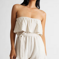 Tobi Women's Lauren Strapless Romper - Beige